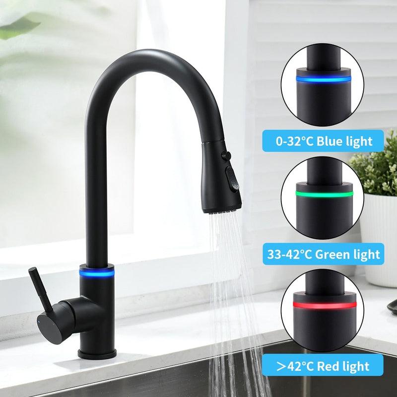 WANFAN Smart Touch Kitchen Faucets | Sensor Tap Water | Rotate Faucet | Kitchen & Bathroom Smart Installation